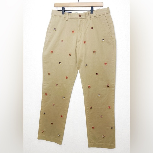 Polo Ralph Lauren Classic Fit Embroidered Crest Emblem Khaki Chino Trouser 33x32 - Picture 3 of 12